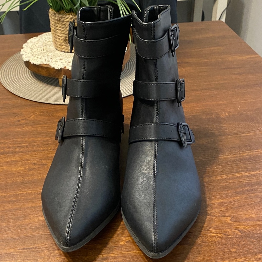 DEMONIA WARLOCK-50-C Men's Black Leather Ankle Boots size 14 - Picture 2 of 8